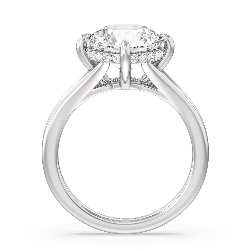 Elegance Hidden Halo Engagement Ring – With Clarity