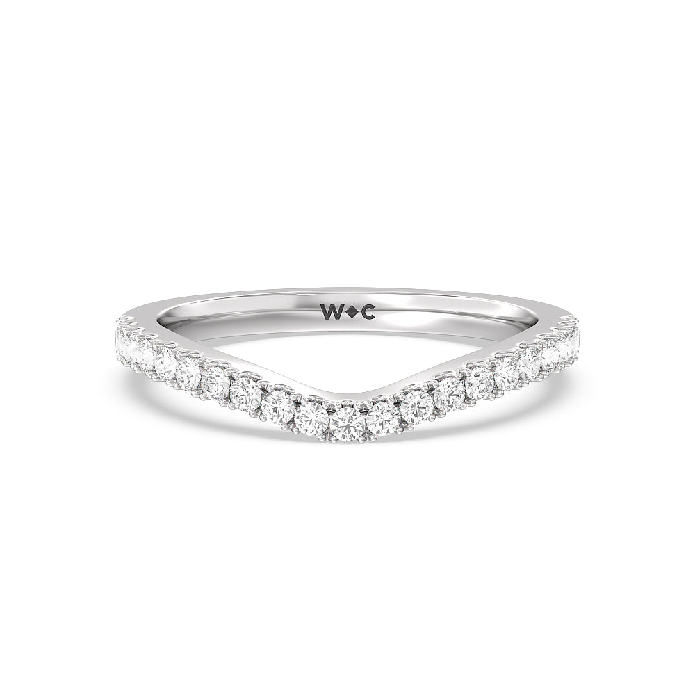 Elegance Pear Side Stone Diamond Wedding Band with Platinum Cut Diamond in 14KT Platinum view 1
