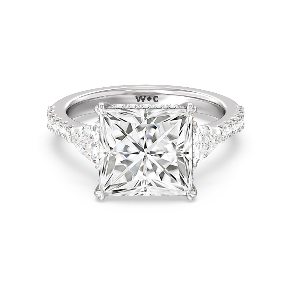 Elegance Trillion 4 9/10 CTTW Princess Cut Lab Grown Diamond Three ...