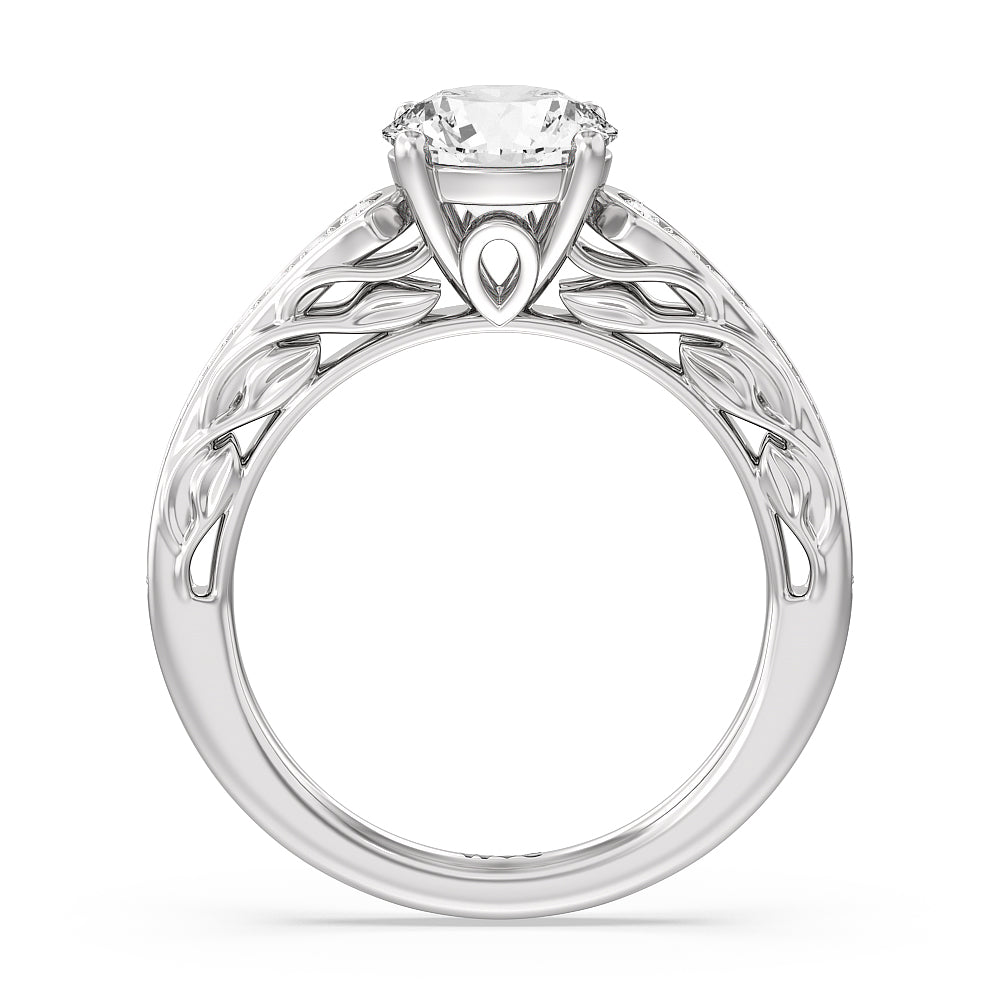 Galleria Entwined Vine Engagement Ring with Round Cut Diamond in 14KT Platinum view 2
