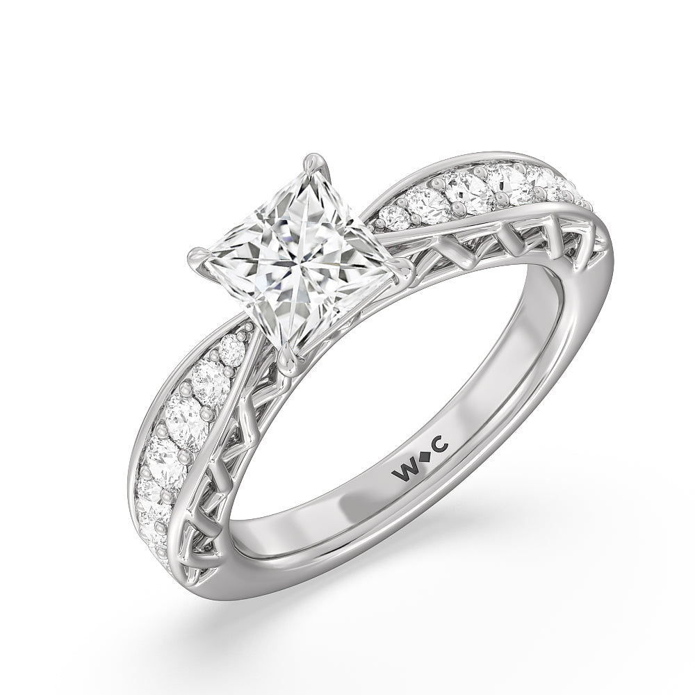 Galleria Lattice Engagement Ring With Clarity