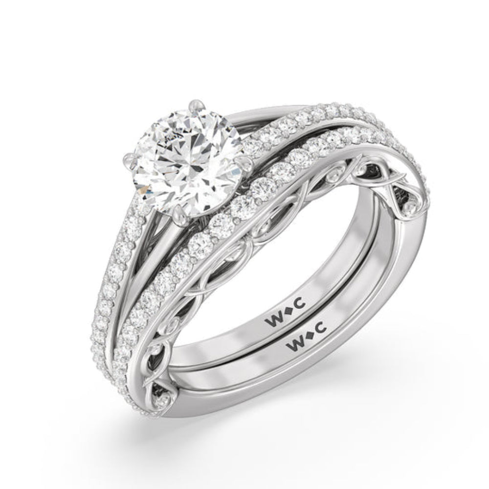 Galleria Vintage Filigree Engagement Ring with Oval Cut Diamond in 14KT Rose Gold view 4
