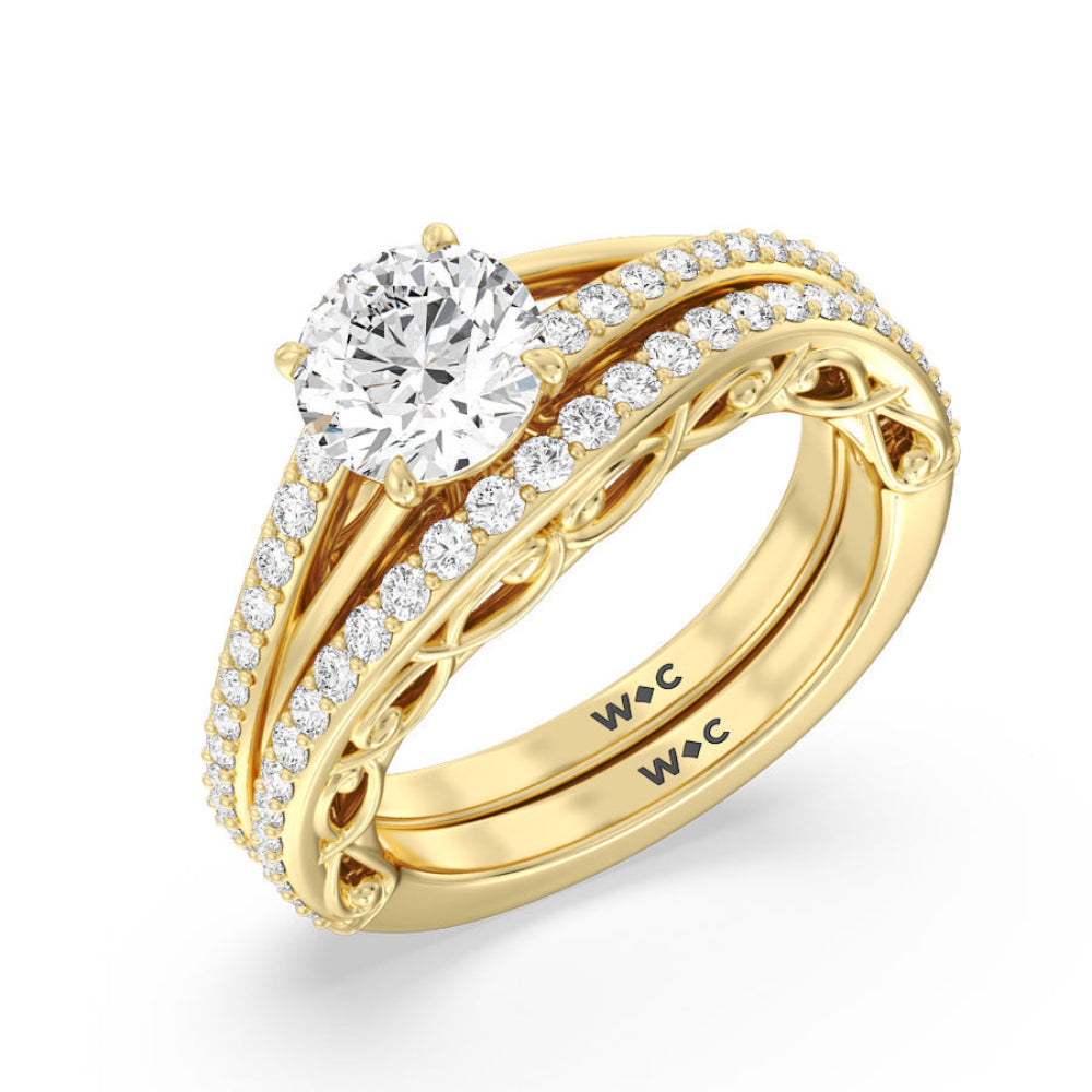 Galleria Vintage Filigree Engagement Ring with Oval Cut Diamond in 14KT Rose Gold view 5
