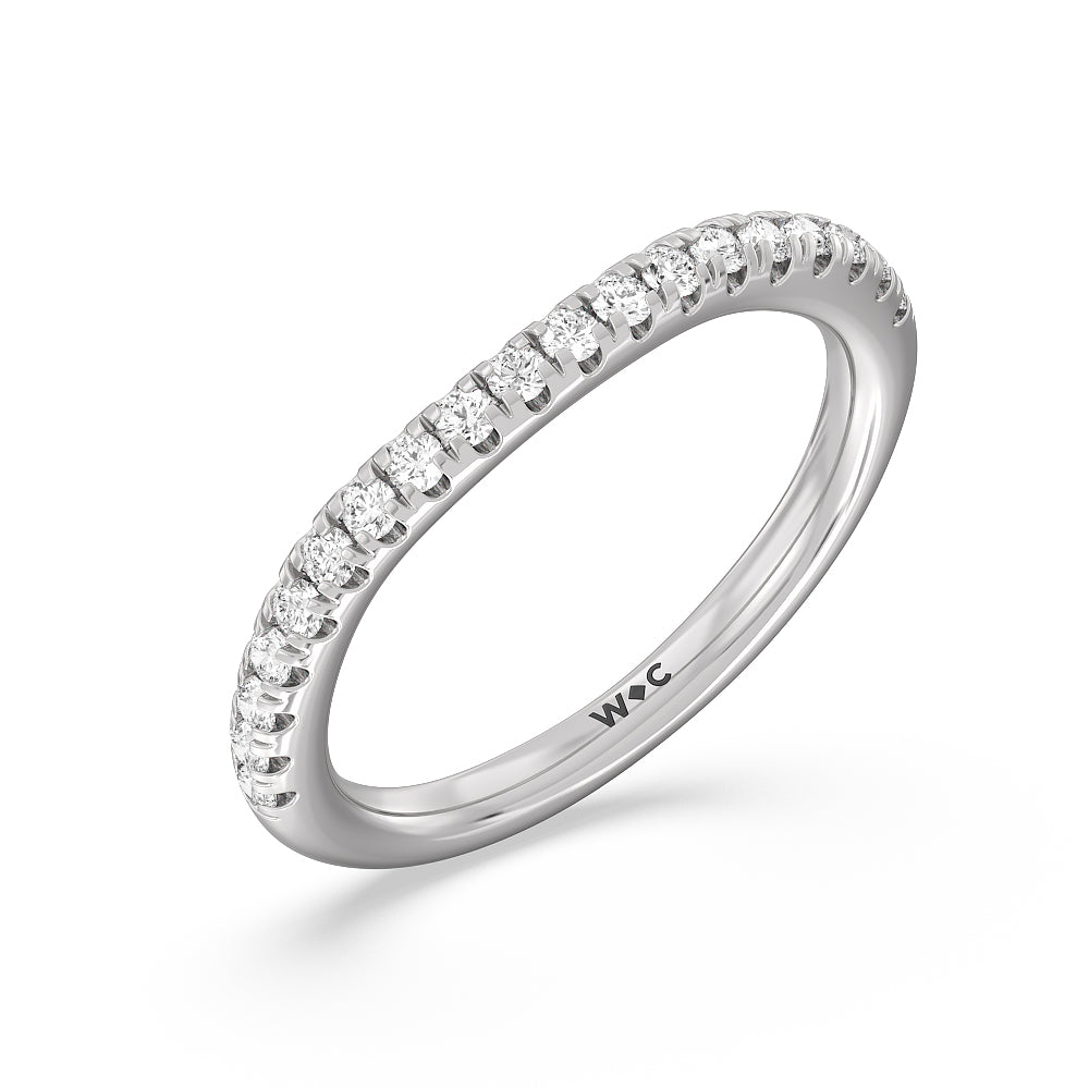 Scalloped Hidden Halo with Studded Gallery Diamond Wedding Band with Platinum Cut Diamond in 14KT Platinum view 4

