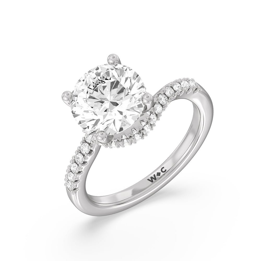 Ascending Pave Hidden Halo Engagement Ring