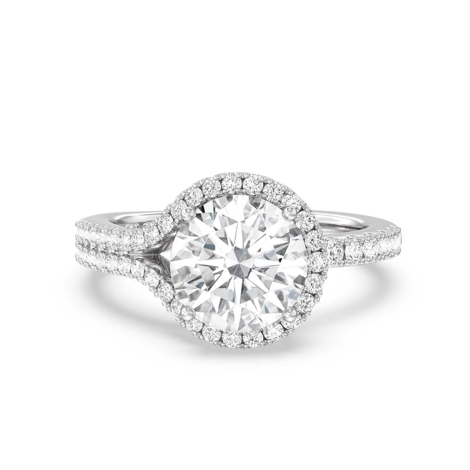 Ascending Wrap-Around Hidden Halo Engagement Ring – With Clarity