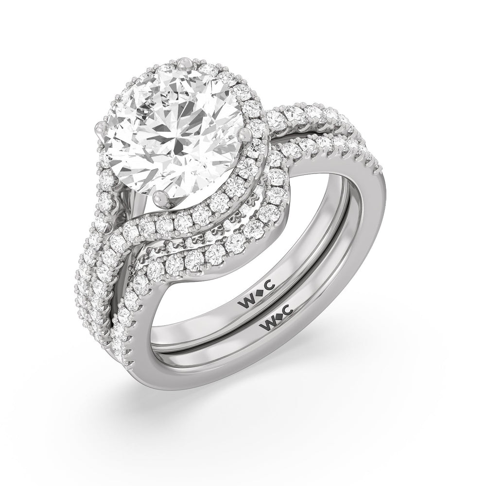 Ascending Wrap-Around Hidden Halo Engagement Ring with Asscher Cut Diamond in 14KT Rose Gold view 4
