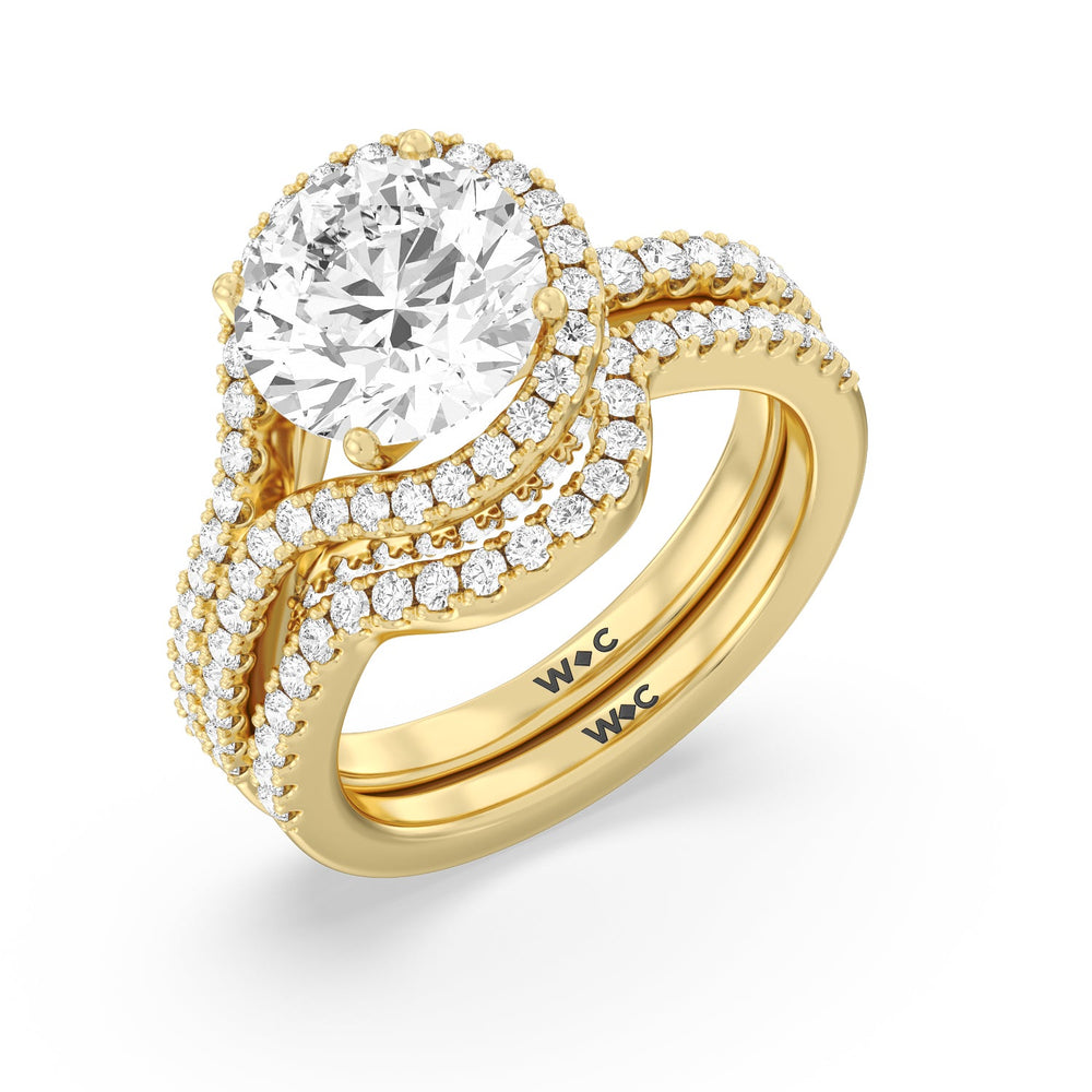 Ascending Wrap-Around Hidden Halo Engagement Ring with Asscher Cut Diamond in 14KT Rose Gold view 5
