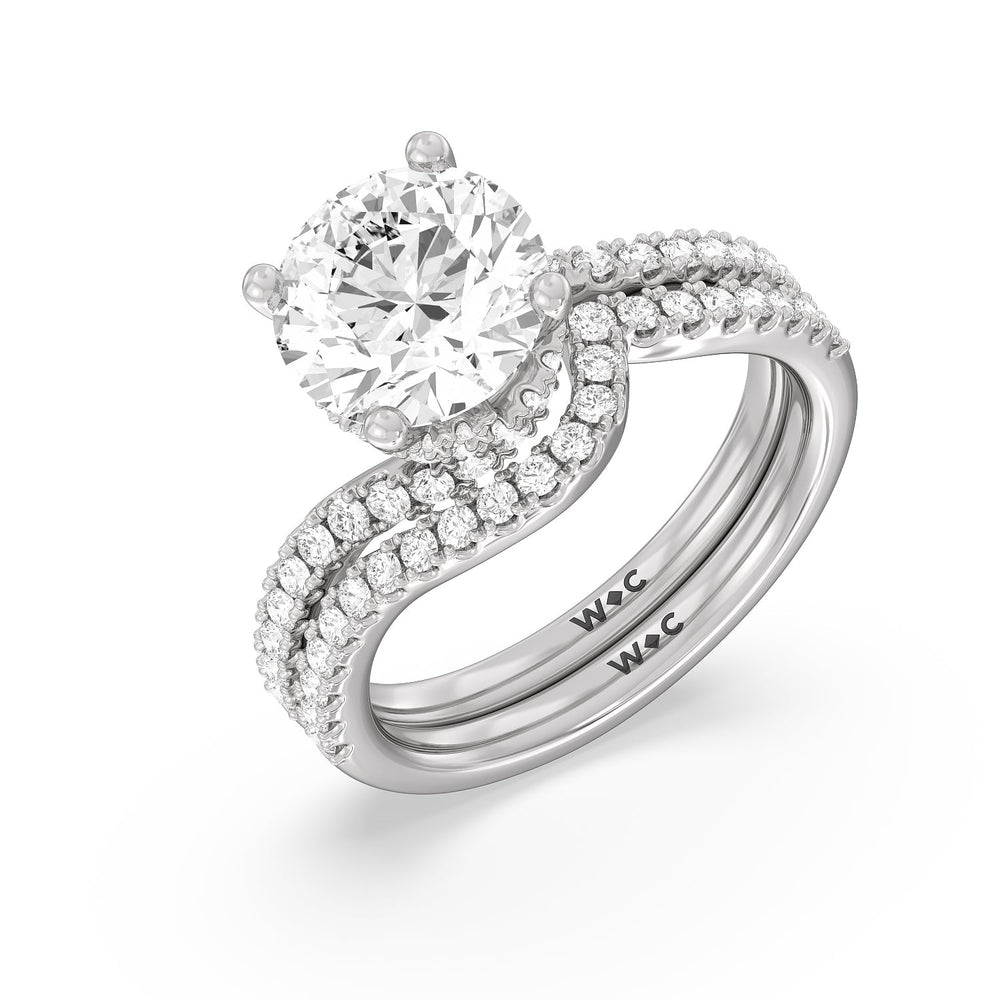 Spiral Hidden Halo Engagement Ring with Asscher Cut Diamond in 14KT Rose Gold view 4
