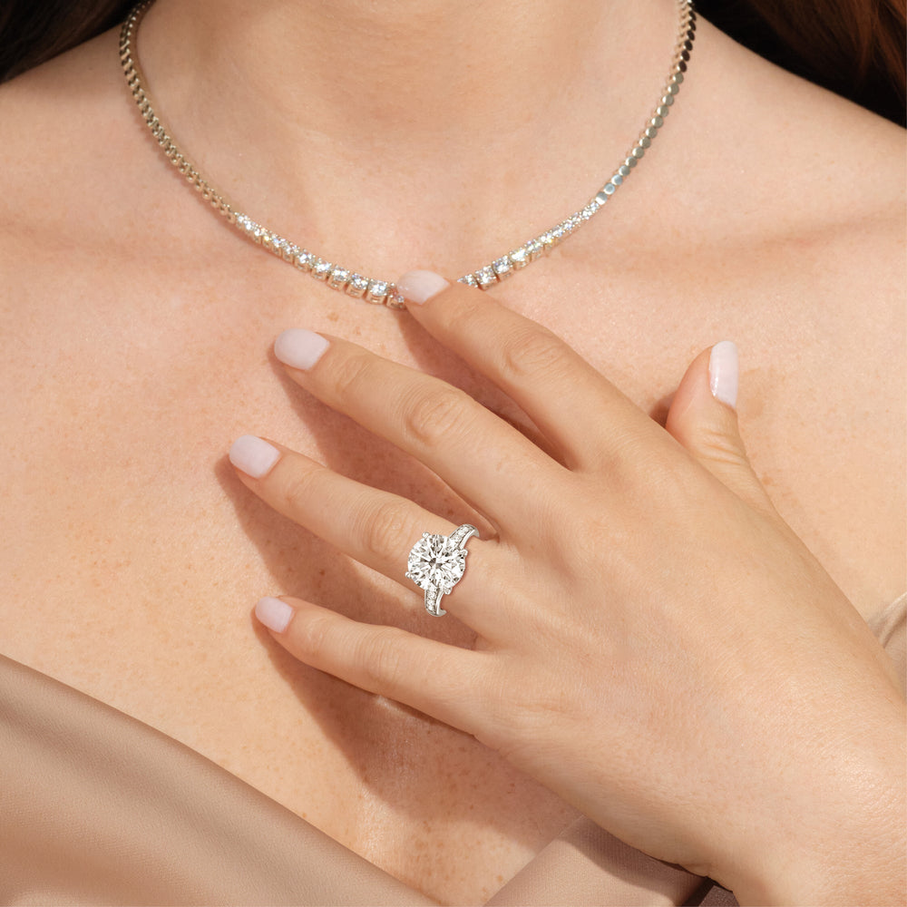 Model Wearing Regal Vintage Tapered Ring view