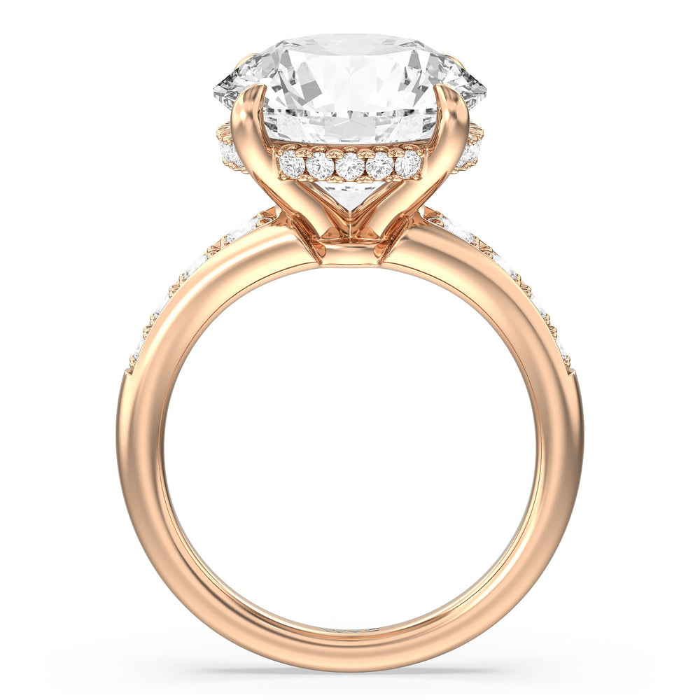 Regal Vintage Tapered Ring with Round Cut Diamond in 14KT Rose Gold view 2
