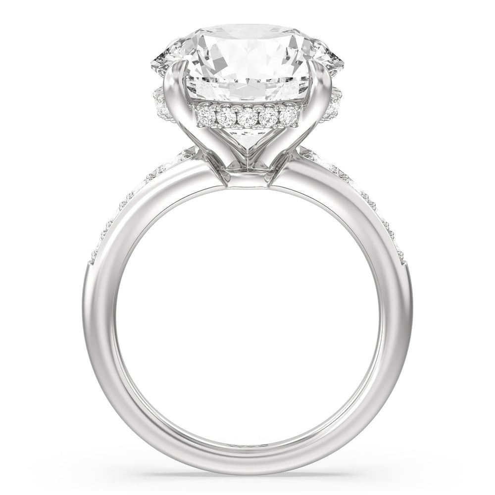 Regal Vintage Tapered Ring with Round Cut Diamond in 14KT Platinum view 2
