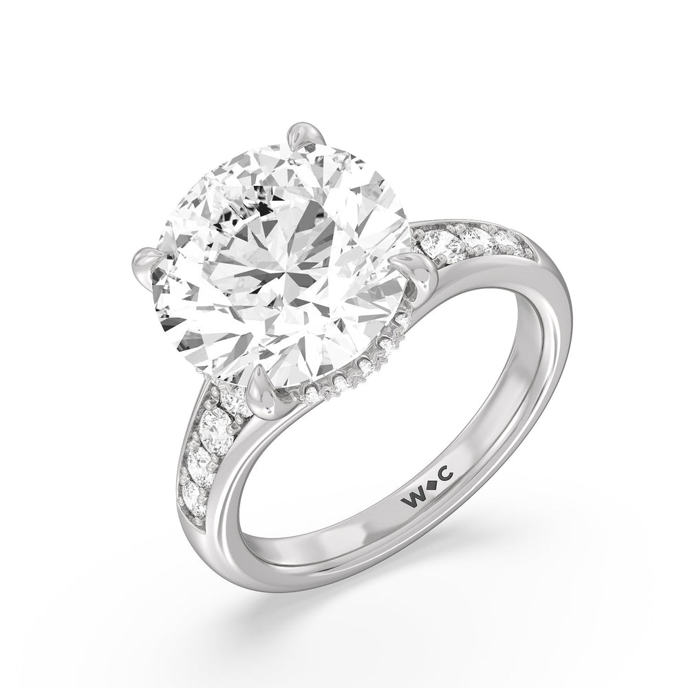 Regal Vintage Tapered Ring with Round Cut Diamond in 14KT Platinum view 3
