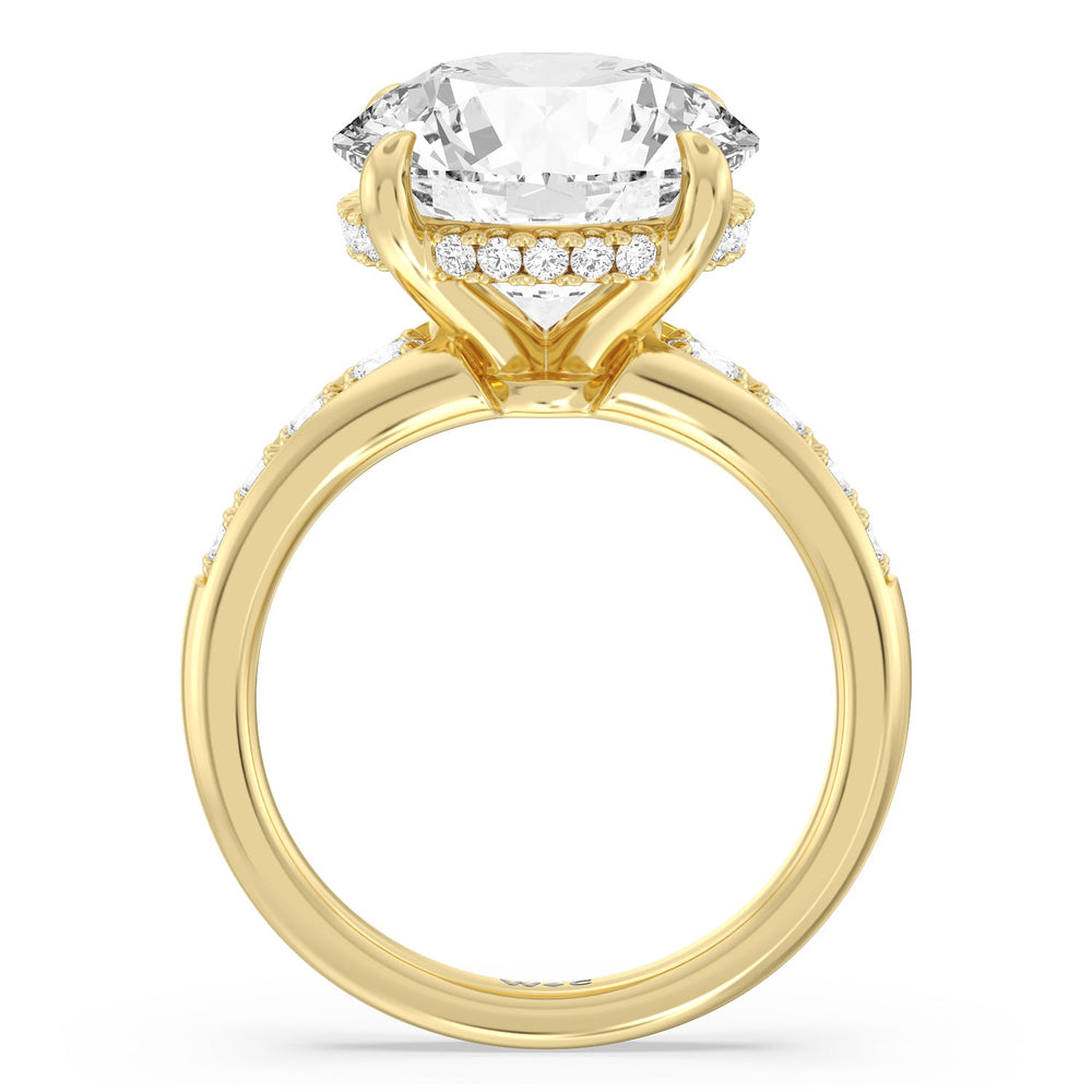 Regal Vintage Tapered Ring with Round Cut Diamond in 14KT Yellow Gold view 2
