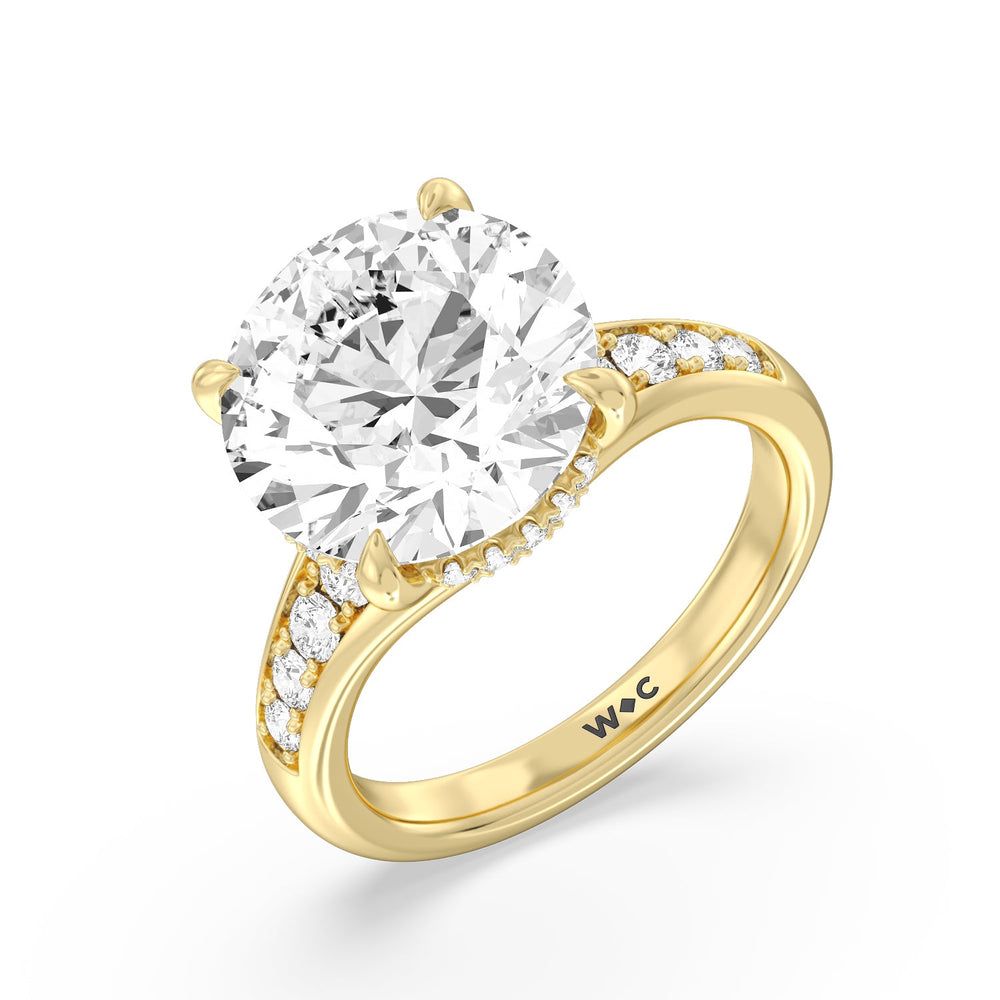 Regal Vintage Tapered Ring with Round Cut Diamond in 14KT Yellow Gold view 3
