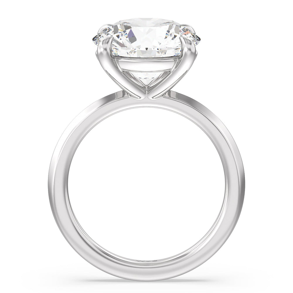 Round Cut Lavish Classic Knife Edge Solitaire Ring with Lab Grown Diamond in 14KT Platinum view 2

