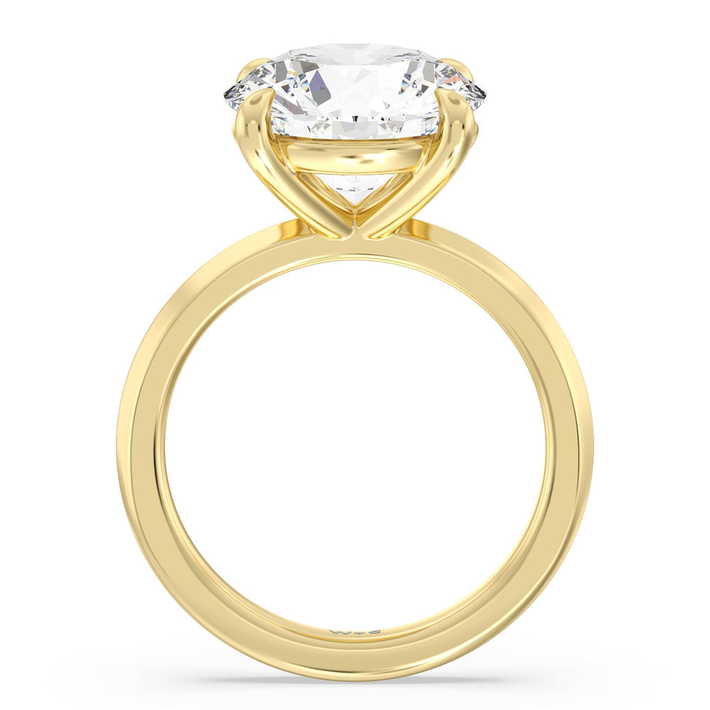 Round Cut Lavish Classic Knife Edge Solitaire Ring with Lab Grown Diamond in 14KT Yellow Gold view 2

