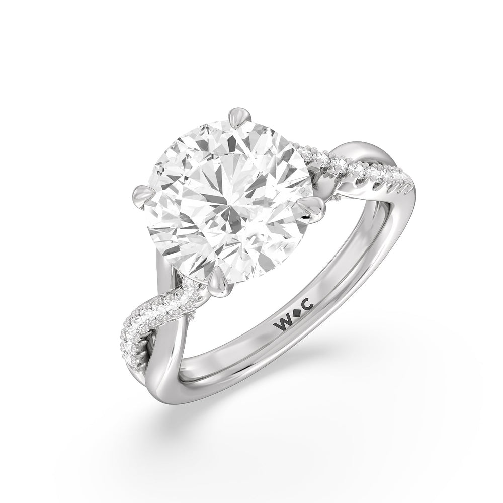 Imperial Vintage Twist Ring with Round Cut Diamond in 14KT Platinum view 3

