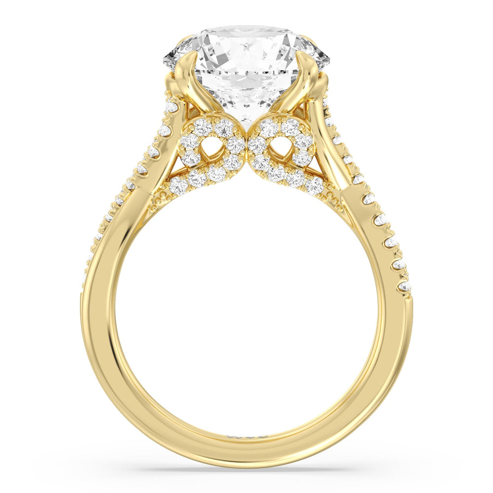 Imperial Vintage Twist Ring with Round Cut Diamond in 14KT Yellow Gold view 2

