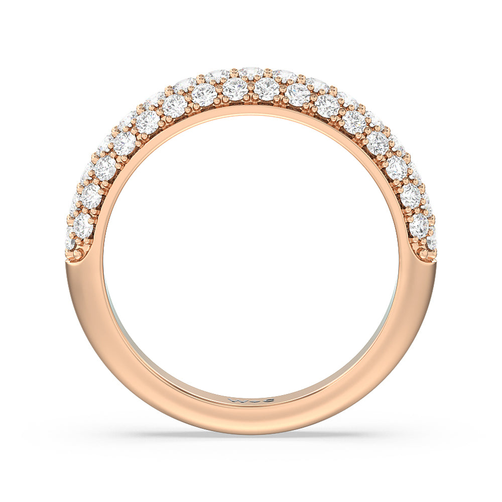Pave Dome Anniversary Band with 18KT Rose Gold / Natural / 7/8 Cut Diamond in 14KT Rose Gold / Natural / 7/8 view 2
