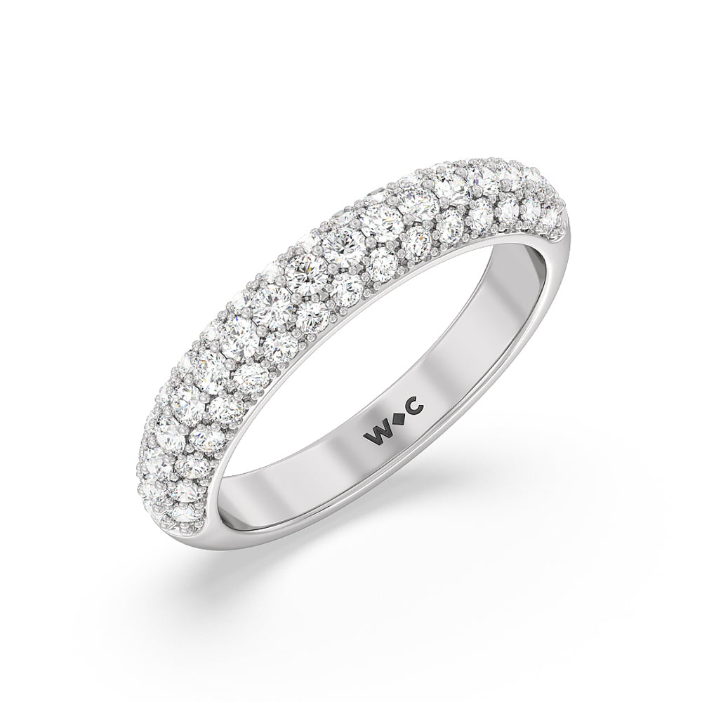 Pave Dome Anniversary Band with Platinum / Natural / 7/8 Cut Diamond in 14KT Platinum / Natural / 7/8 view 3
