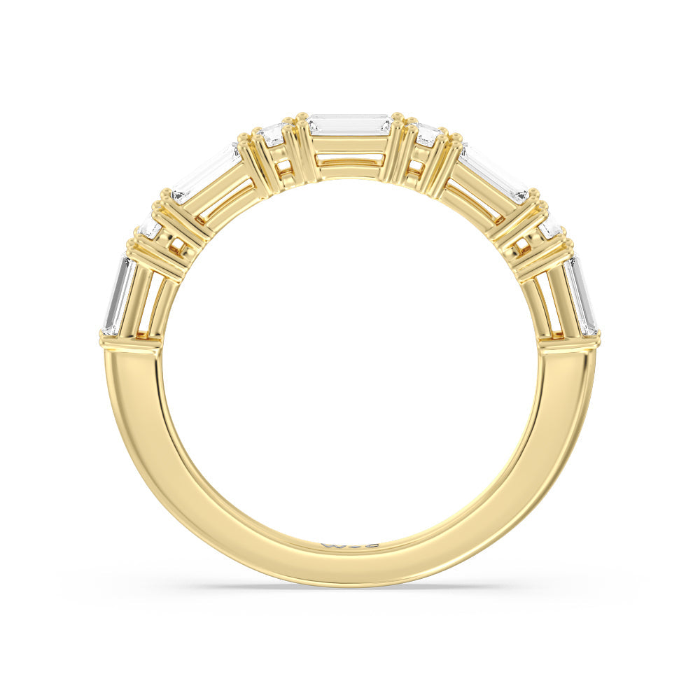 Geometric Sequence Diamond Anniversary Band Size 5.75 with 14KT Yellow Gold / Lab / 1/2 Cut Diamond in 14KT Yellow Gold / Lab / 1/2 view 2
