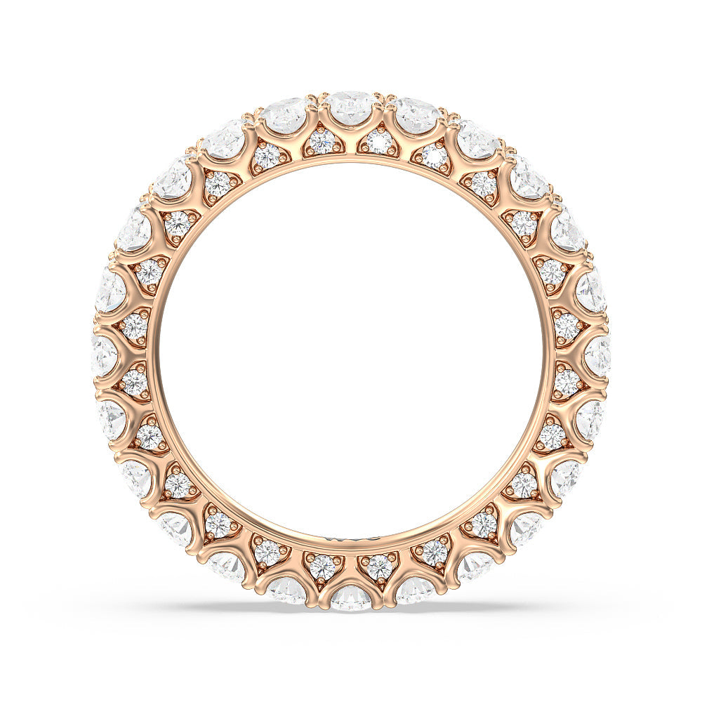 Oval Split Prong Studded Eternity Ring with 18KT Rose Gold / Natural / 3 1/8 Cut Diamond in 14KT Rose Gold / Natural / 3 1/8 view 2
