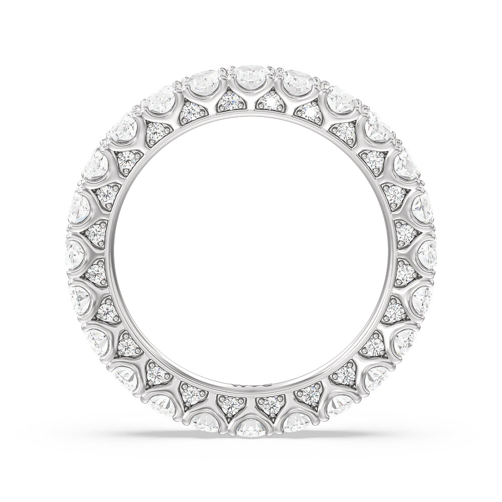 Oval Split Prong Studded Eternity Ring with Platinum / Natural / 3 1/8 Cut Diamond in 14KT Platinum / Natural / 3 1/8 view 2
