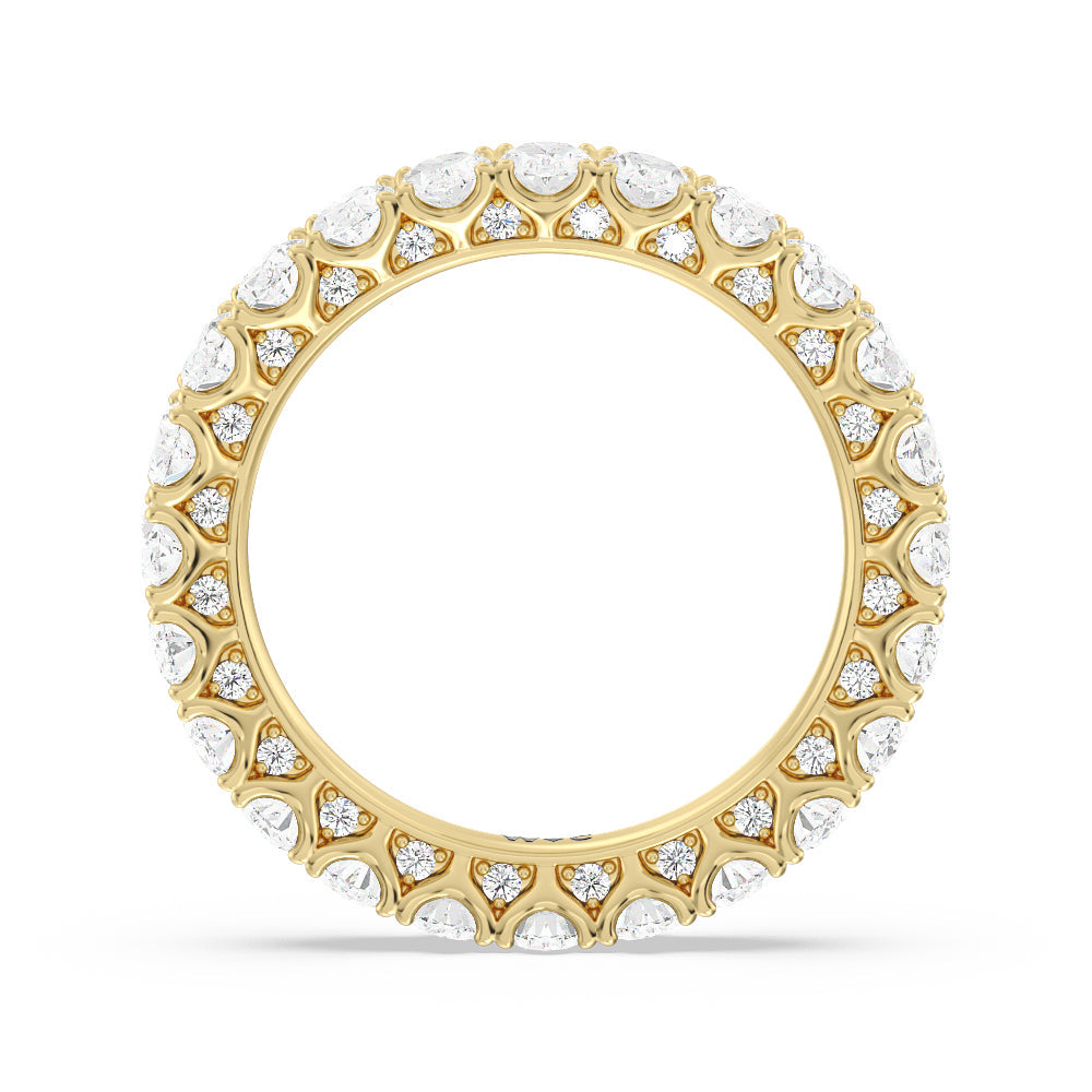 Oval Split Prong Studded Eternity Ring with 18KT Yellow Gold / Natural / 3 1/8 Cut Diamond in 14KT Yellow Gold / Natural / 3 1/8 view 2
