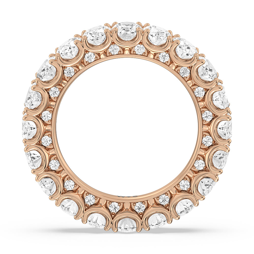 Oval Split Prong Studded Eternity Ring with 18KT Rose Gold / Natural / 6 5/8 Cut Diamond in 14KT Rose Gold / Natural / 6 5/8 view 2

