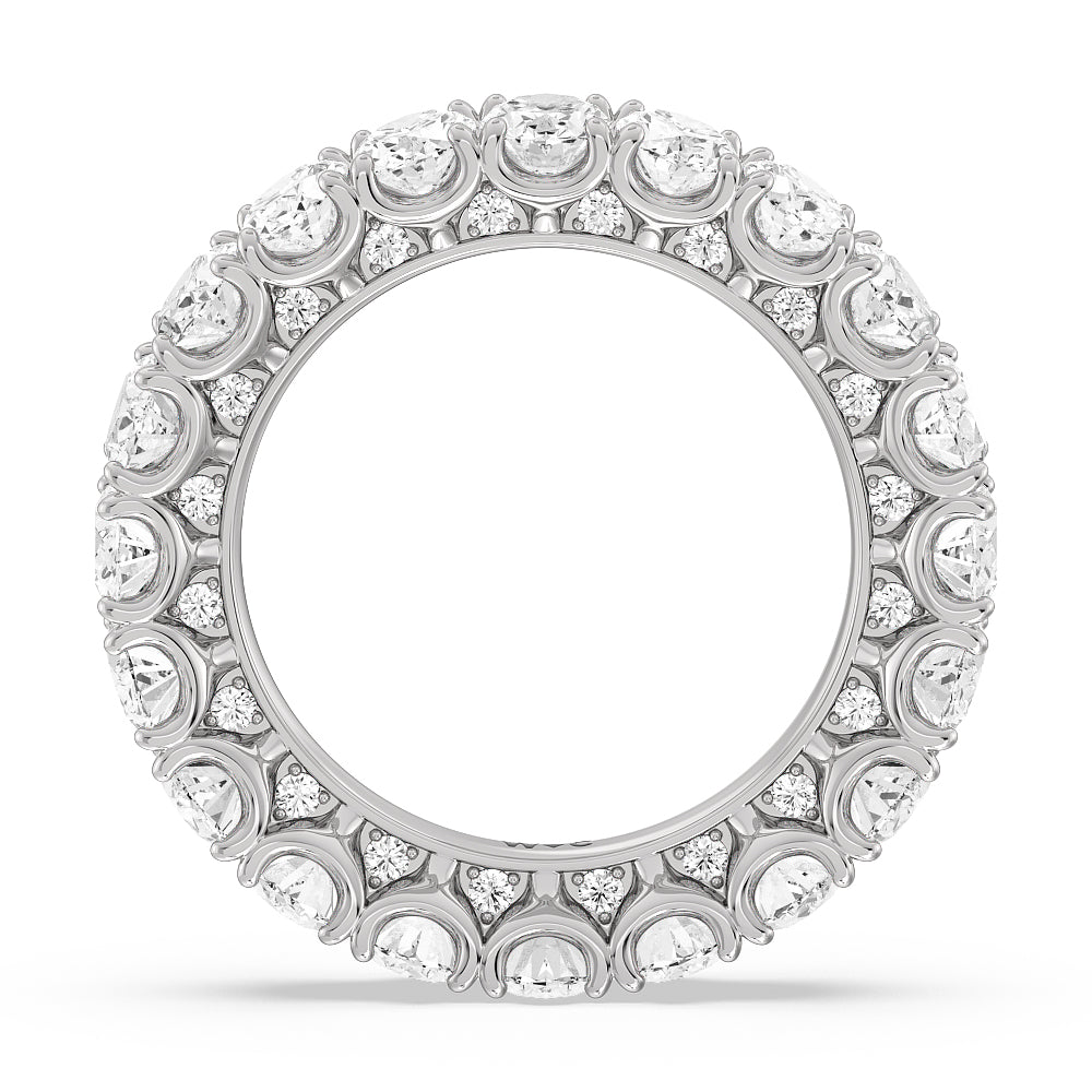 Oval Split Prong Studded Eternity Ring with Platinum / Natural / 6 5/8 Cut Diamond in 14KT Platinum / Natural / 6 5/8 view 2
