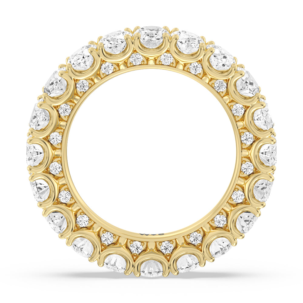 Oval Split Prong Studded Eternity Ring with 18KT Yellow Gold / Natural / 6 5/8 Cut Diamond in 14KT Yellow Gold / Natural / 6 5/8 view 2
