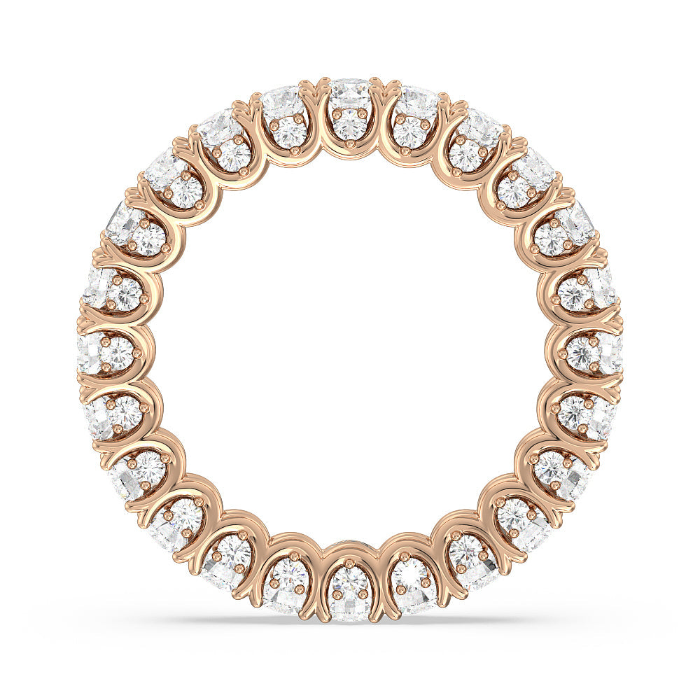 Split Prong Basket Eternity Ring with 18KT Rose Gold / Natural / 3 1/4 Cut Diamond in 14KT Rose Gold / Natural / 3 1/4 view 2
