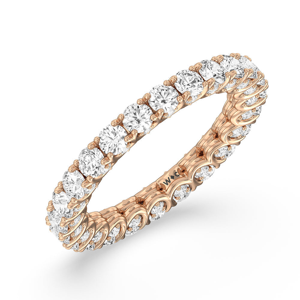 Split Prong Basket Eternity Ring with 18KT Rose Gold / Natural / 3 1/4 Cut Diamond in 14KT Rose Gold / Natural / 3 1/4 view 3
