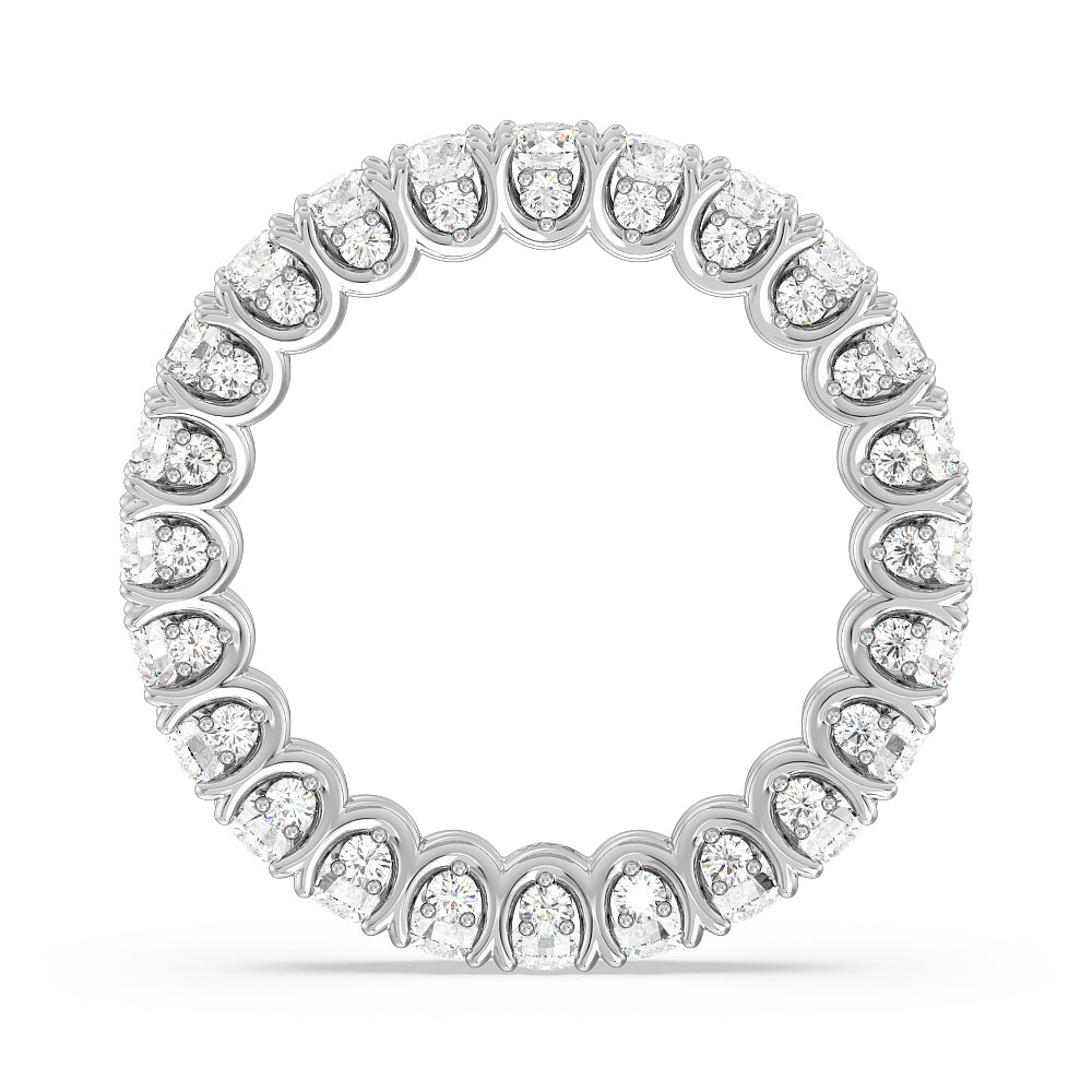 Split Prong Basket Eternity Ring with Platinum / Natural / 3 1/4 Cut Diamond in 14KT Platinum / Natural / 3 1/4 view 2
