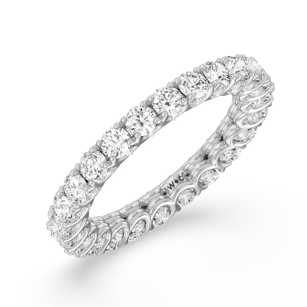 Split Prong Basket Eternity Ring with Platinum / Natural / 3 1/4 Cut Diamond in 14KT Platinum / Natural / 3 1/4 view 3
