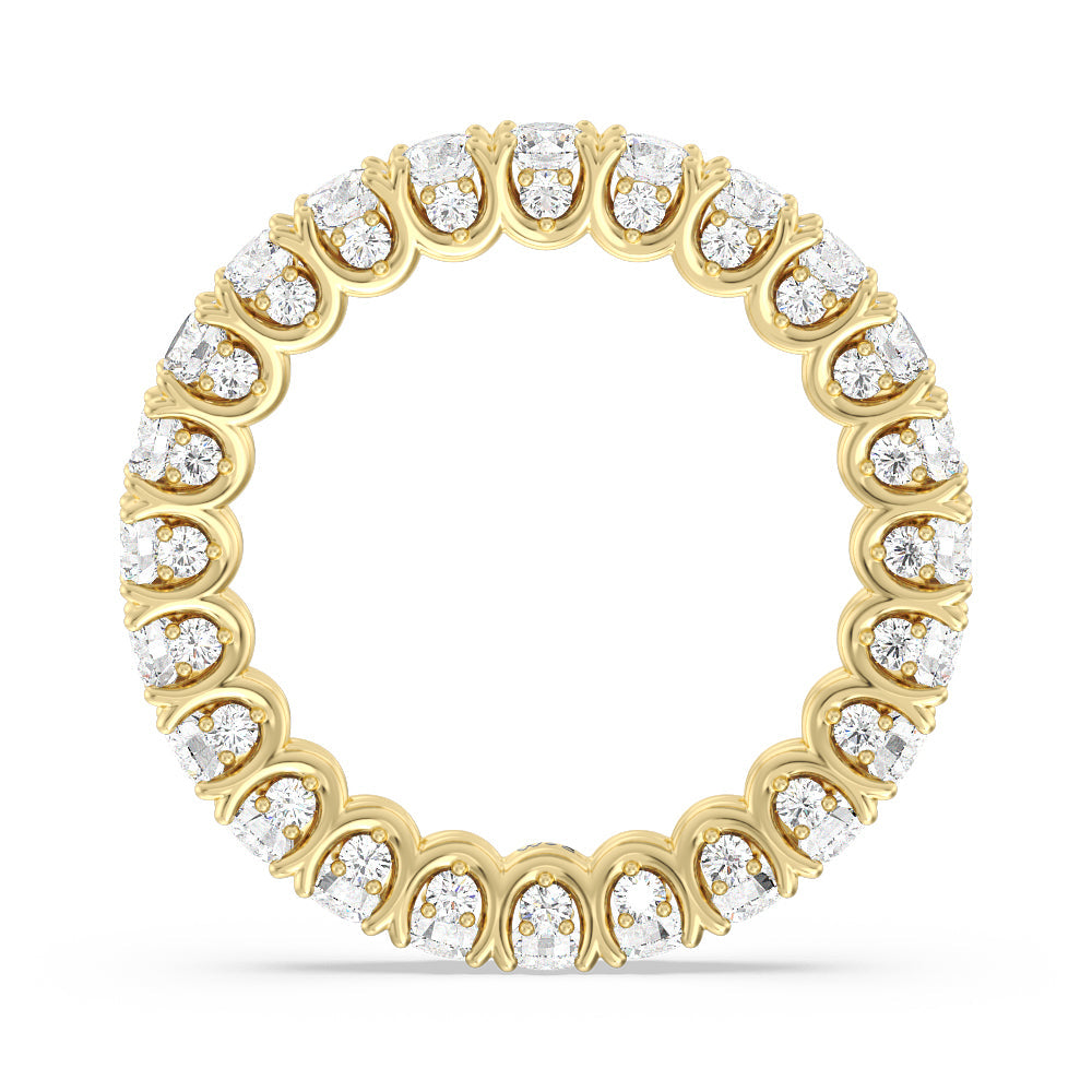 Split Prong Basket Eternity Ring with 18KT Yellow Gold / Natural / 3 1/4 Cut Diamond in 14KT Yellow Gold / Natural / 3 1/4 view 2

