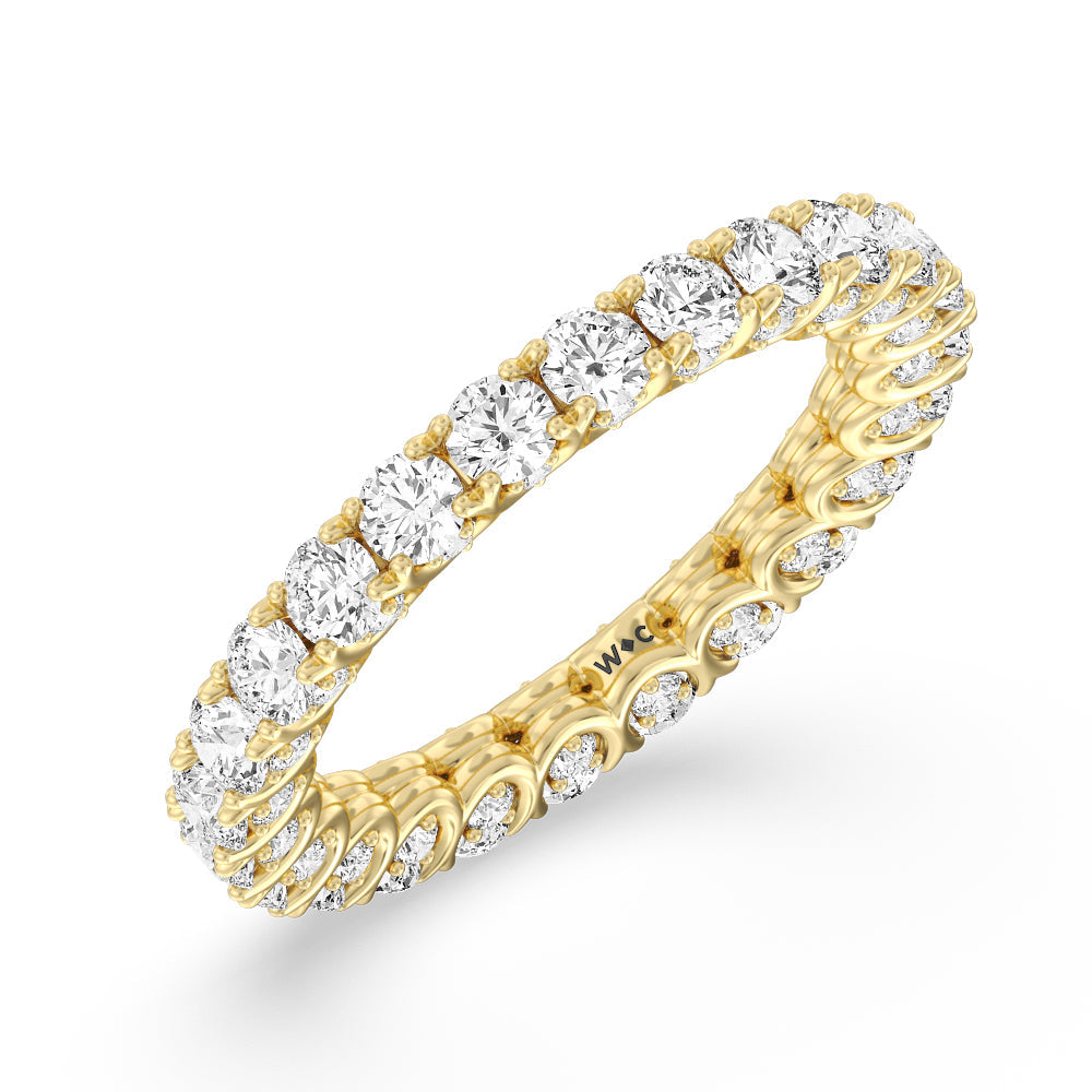 Split Prong Basket Eternity Ring with 18KT Yellow Gold / Natural / 3 1/4 Cut Diamond in 14KT Yellow Gold / Natural / 3 1/4 view 3
