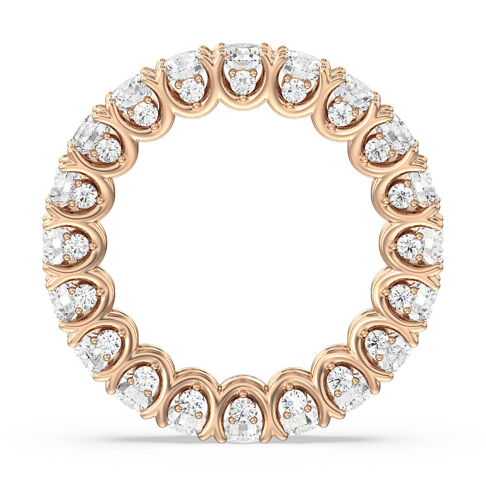 Split Prong Basket Eternity Ring with 18KT Rose Gold / Natural / 4 3/8 Cut Diamond in 14KT Rose Gold / Natural / 4 3/8 view 2
