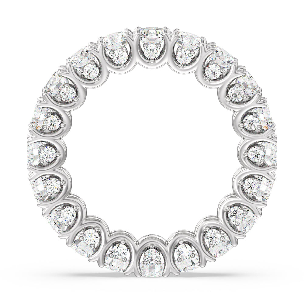 Split Prong Basket Eternity Ring with Platinum / Natural / 4 3/8 Cut Diamond in 14KT Platinum / Natural / 4 3/8 view 2
