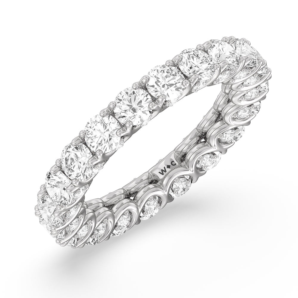 Split Prong Basket Eternity Ring with Platinum / Natural / 4 3/8 Cut Diamond in 14KT Platinum / Natural / 4 3/8 view 3
