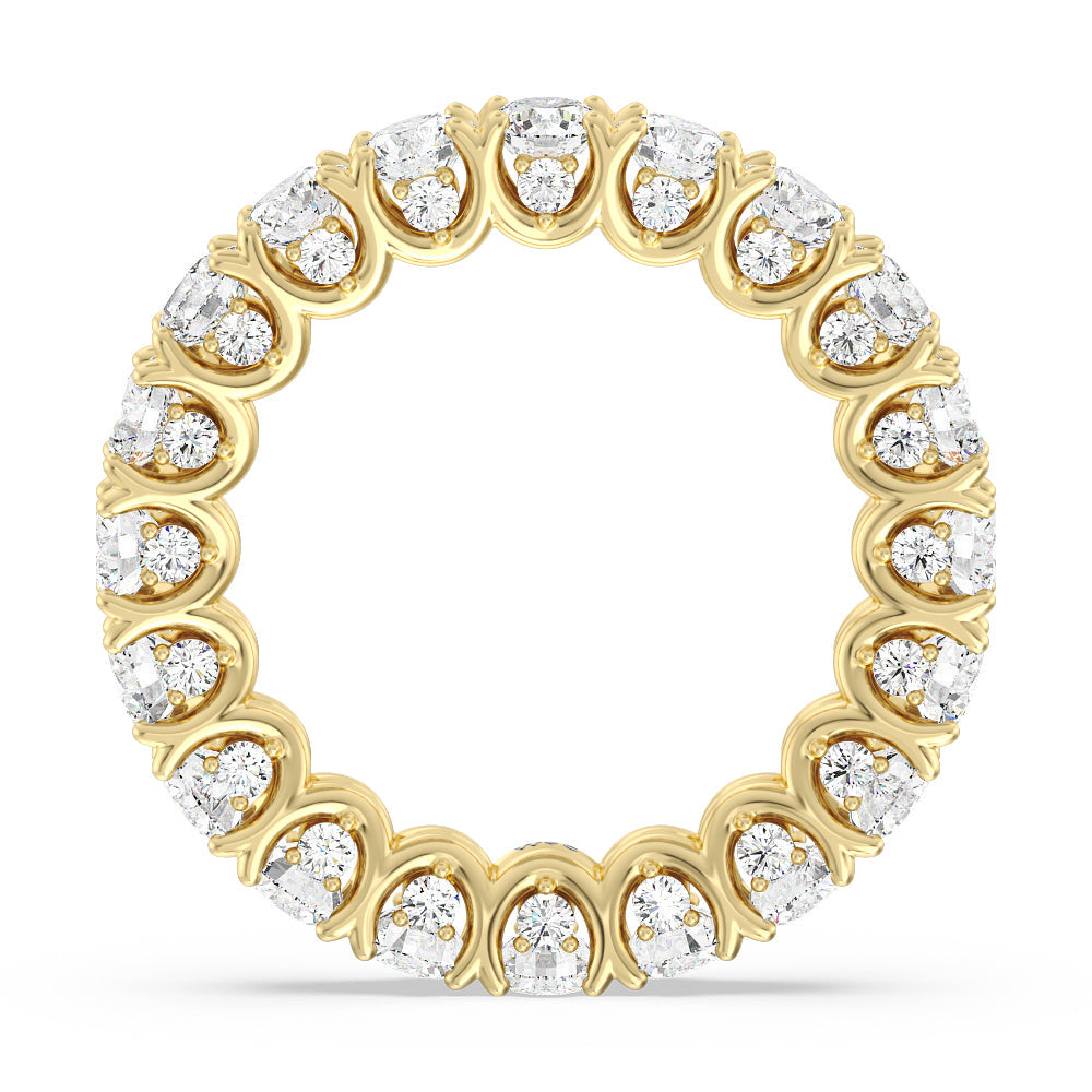 Split Prong Basket Eternity Ring with 18KT Yellow Gold / Natural / 4 3/8 Cut Diamond in 14KT Yellow Gold / Natural / 4 3/8 view 2
