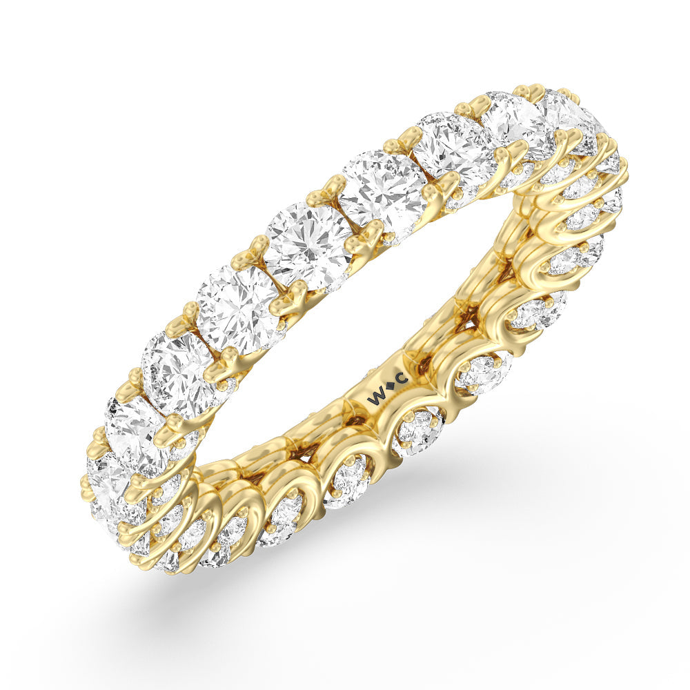 Split Prong Basket Eternity Ring with 18KT Yellow Gold / Natural / 4 3/8 Cut Diamond in 14KT Yellow Gold / Natural / 4 3/8 view 3
