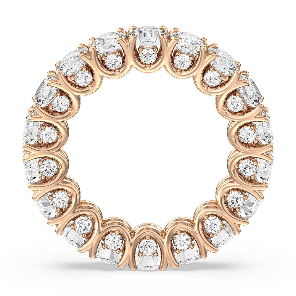 Split Prong Basket Eternity Ring with 18KT Rose Gold / Natural / 7 Cut Diamond in 14KT Rose Gold / Natural / 7 view 2
