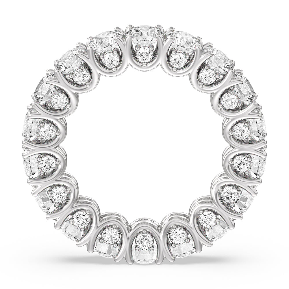 Split Prong Basket Eternity Ring with Platinum / Natural / 7 Cut Diamond in 14KT Platinum / Natural / 7 view 2
