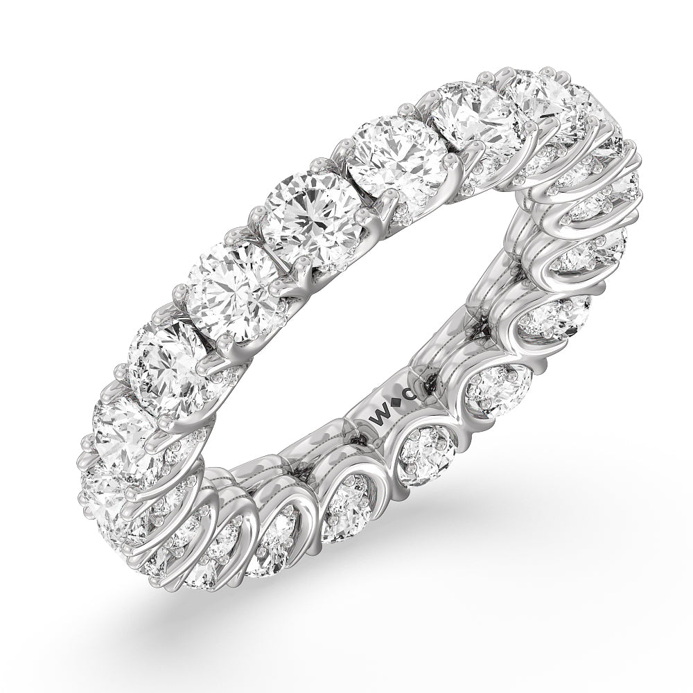 Split Prong Basket Eternity Ring with Platinum / Natural / 7 Cut Diamond in 14KT Platinum / Natural / 7 view 3

