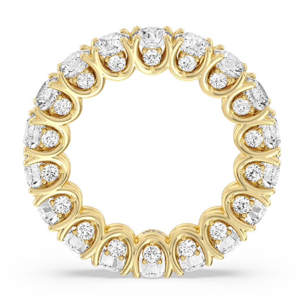 Split Prong Basket Eternity Ring with 18KT Yellow Gold / Natural / 7 Cut Diamond in 14KT Yellow Gold / Natural / 7 view 2
