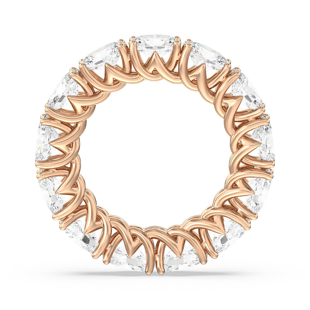 East-West Oval Trellis Eternity Ring with 18KT Rose Gold / Natural / 6 1/2 Cut Diamond in 14KT Rose Gold / Natural / 6 1/2 view 2
