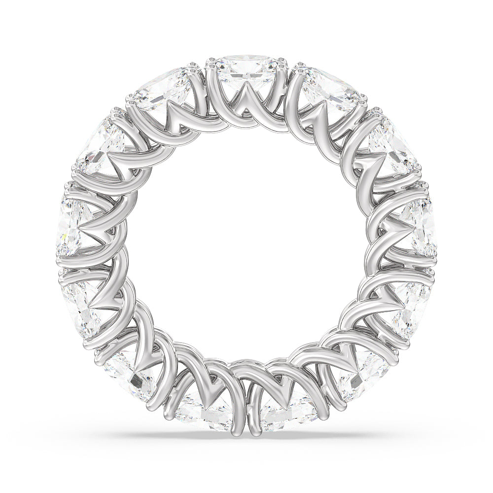 East-West Oval Trellis Eternity Ring with Platinum / Natural / 6 1/2 Cut Diamond in 14KT Platinum / Natural / 6 1/2 view 2
