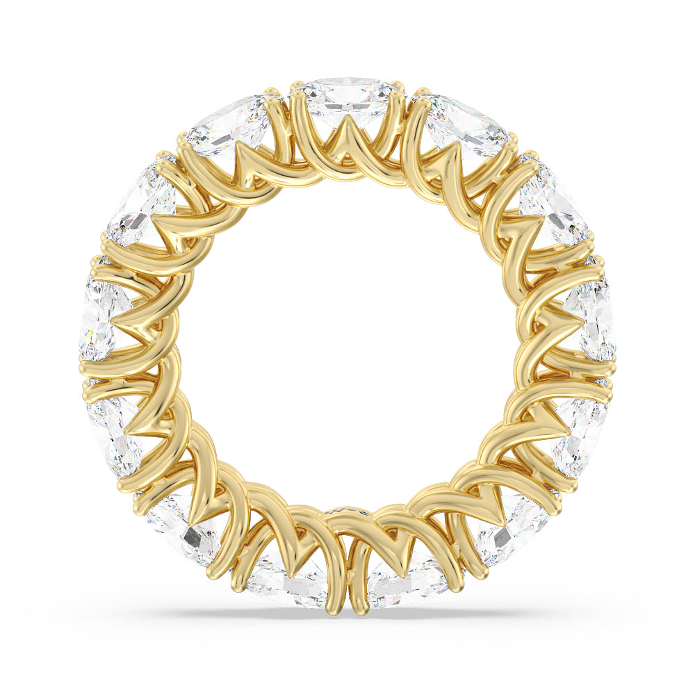 East-West Oval Trellis Eternity Ring with 18KT Yellow Gold / Natural / 6 1/2 Cut Diamond in 14KT Yellow Gold / Natural / 6 1/2 view 2
